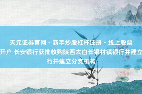 天元证券官网 - 新手炒股杠杆注册 - 线上股票如何配资开户 长安银行获批收购陕西太白长银村镇银行并建立分支机构