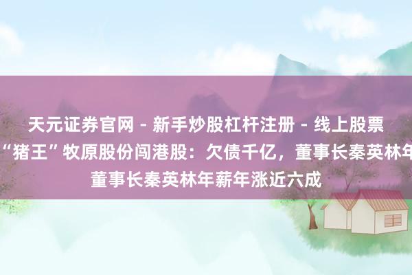 天元证券官网 - 新手炒股杠杆注册 - 线上股票如何配资开户 “猪王”牧原股份闯港股：欠债千亿，董事长秦英林年薪年涨近六成