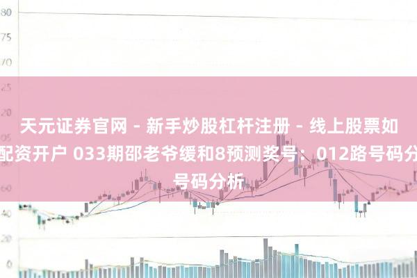 天元证券官网 - 新手炒股杠杆注册 - 线上股票如何配资开户 033期邵老爷缓和8预测奖号：012路号码分析